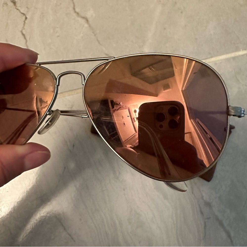 Ray-Ban Aviator RB3025 Sunglasses - Silver/Copper Flash Mirror - Picture 4 of 10